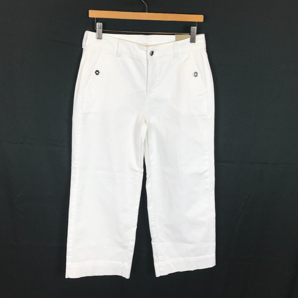 NWT Chico's Women Size 4 4x23 1/2 White Classic Rise Crop Denim Trouser Pant NEW